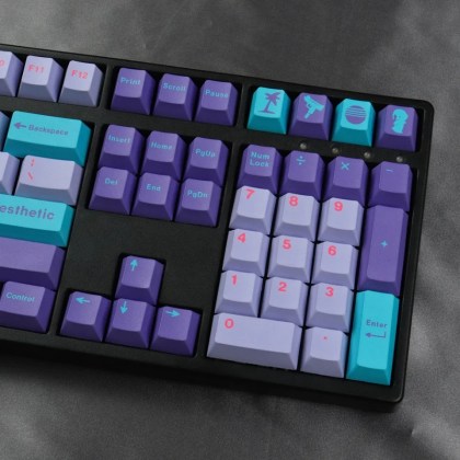 Unique Aesthetic Music Art Meme Keycaps with Vaporwave Theme