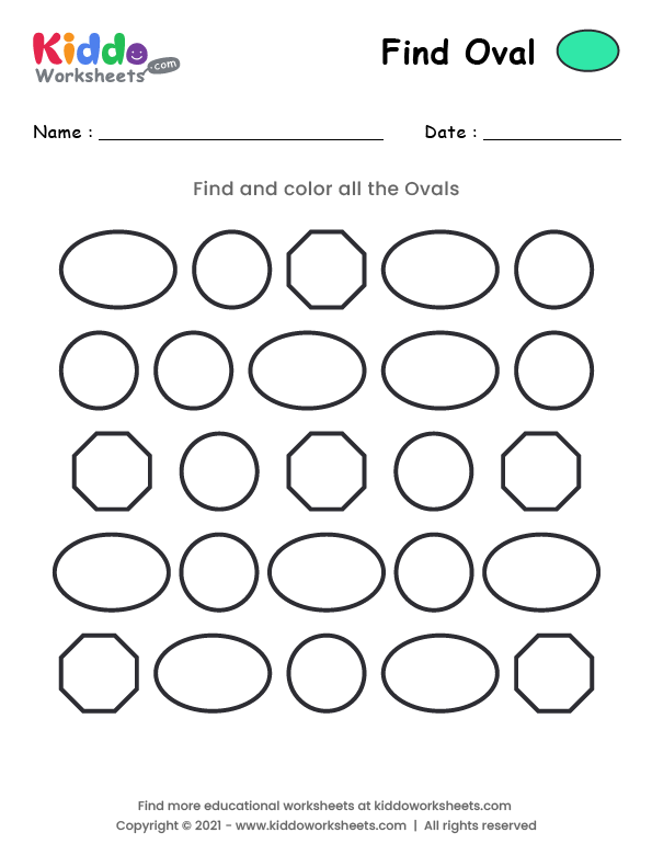 This ovals cutting worksheet for preschool and kindergarten is and easy to pr . Free Printable Find Oval Worksheet Worksheet Kiddoworksheets