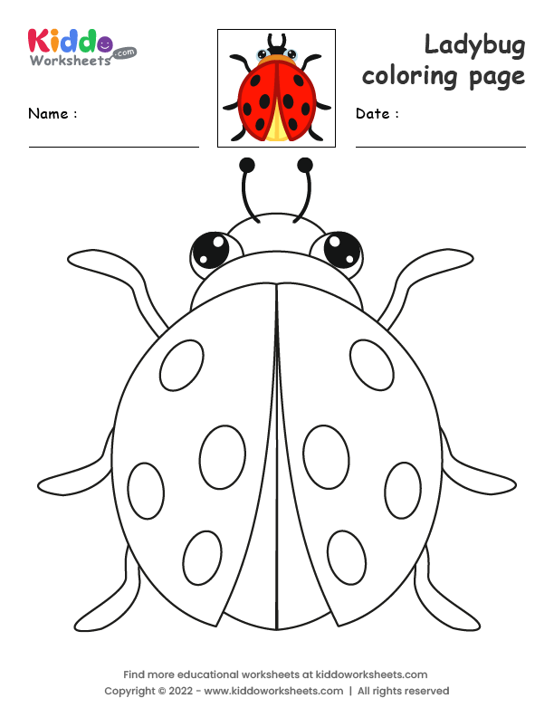 free printable ladybug coloring page worksheet kiddoworksheets