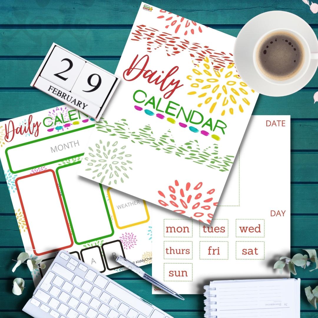 diy free printable days of the week calendar for home work or school