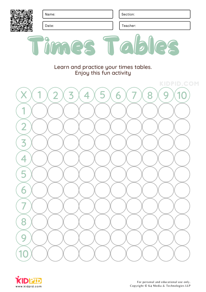 multiplication chart worksheets for kids kidpid