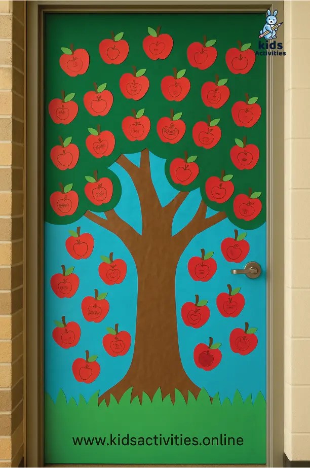 cute apple tree Fall classroom door decorations