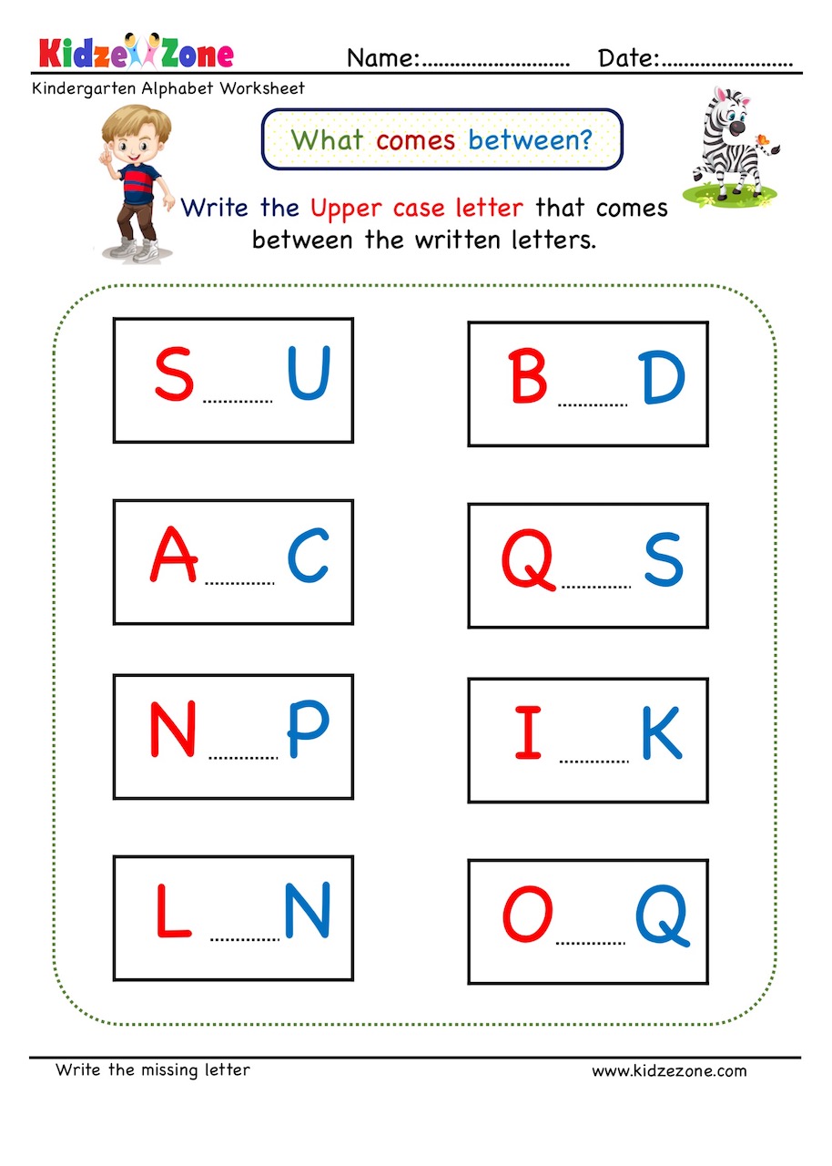 kindergarten missing letter worksheets kidzezone
