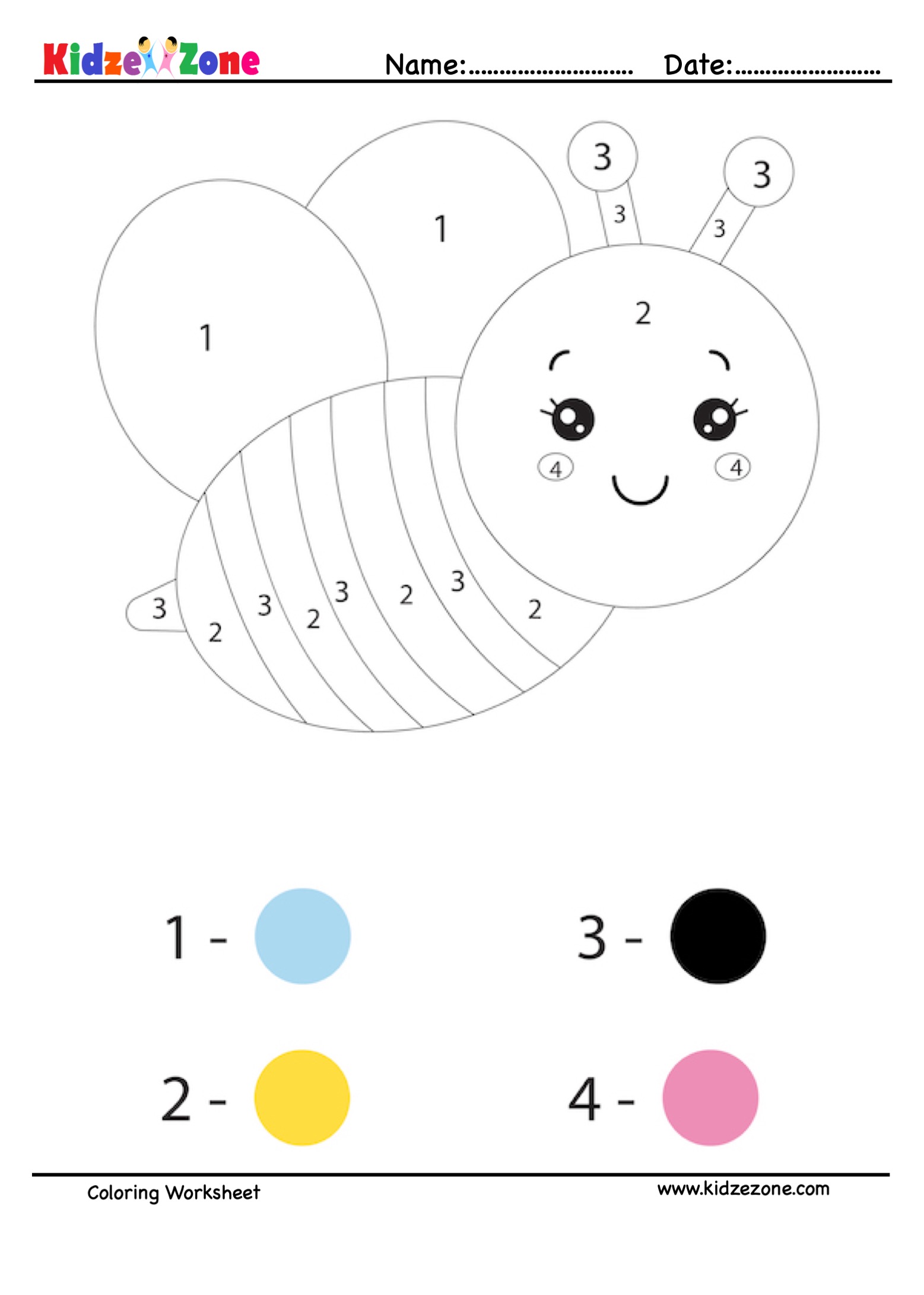 honey bee coloring fun worksheet kidzezone