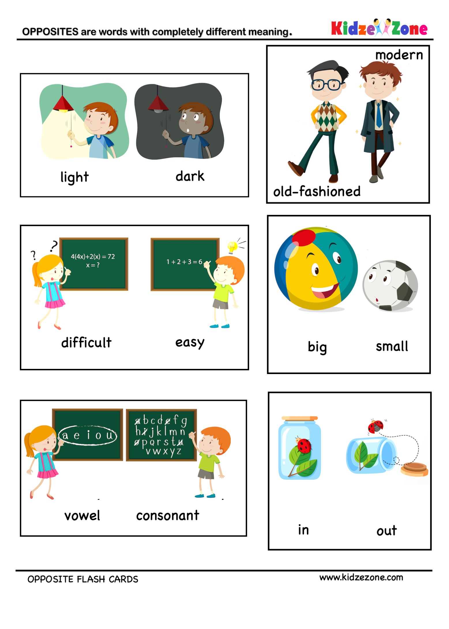 find opposites fun worksheet 8 kidzezone