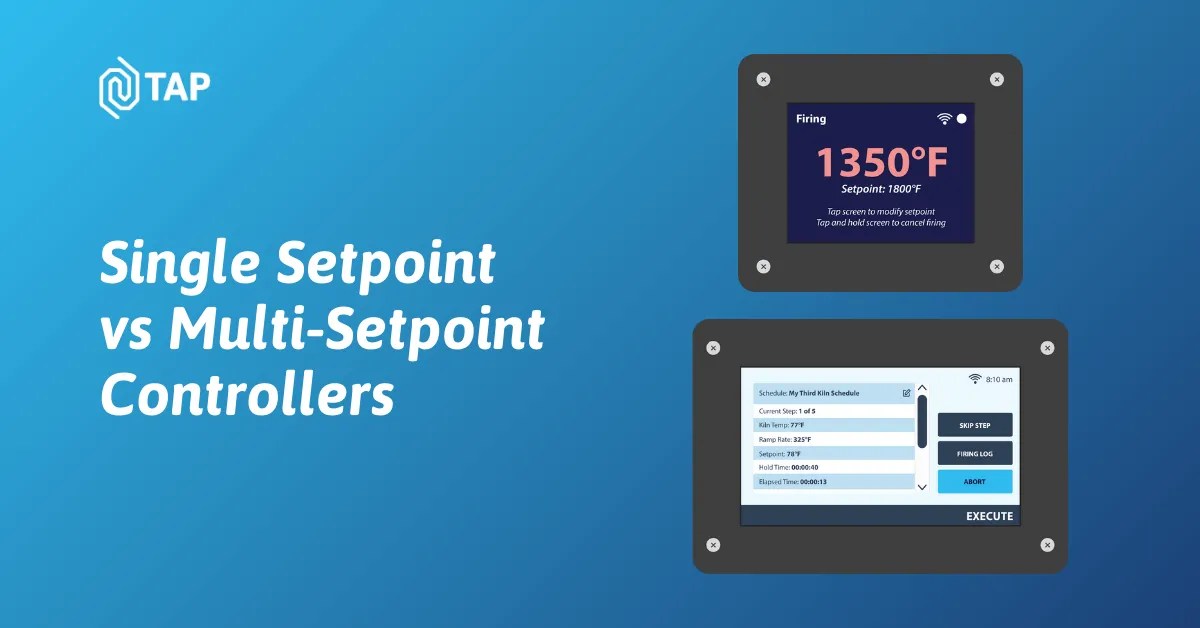 Multi-setpoint controllers are capable of executing schedules with multiple steps, while single setpoint controllers can only automatically execute schedules with a single setpoint.