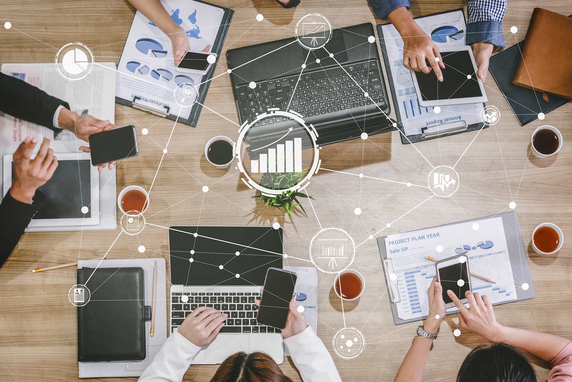 Data Analysis for Business and Finance Concept. Graphic interfac