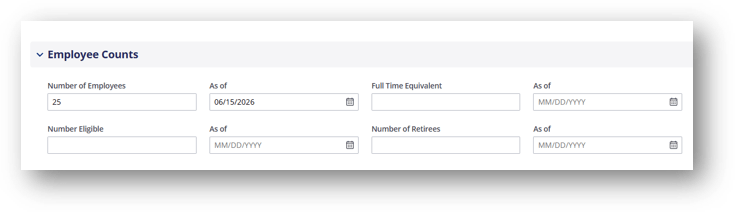 Employee Counts under the Administration Tab