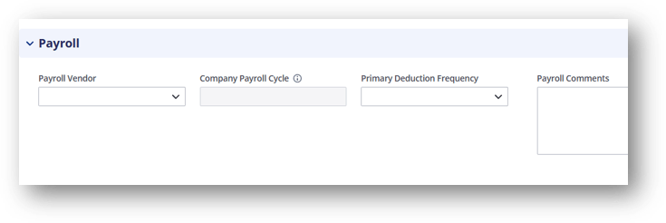 The Payroll Section of the Administration Tab