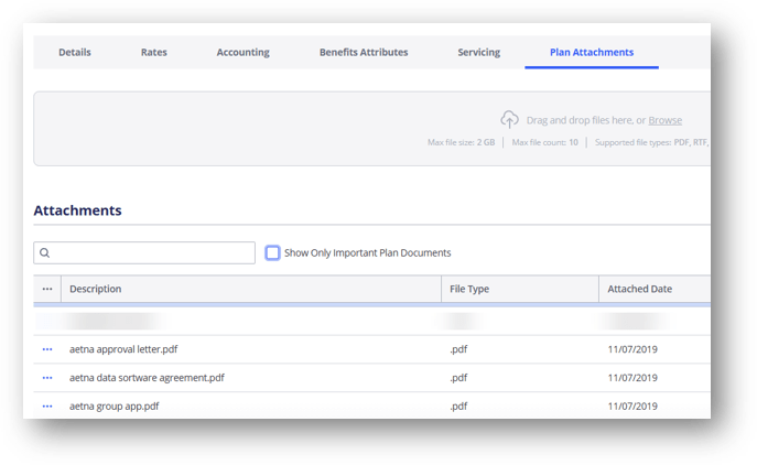Plan Attachments in Detailed Client Information