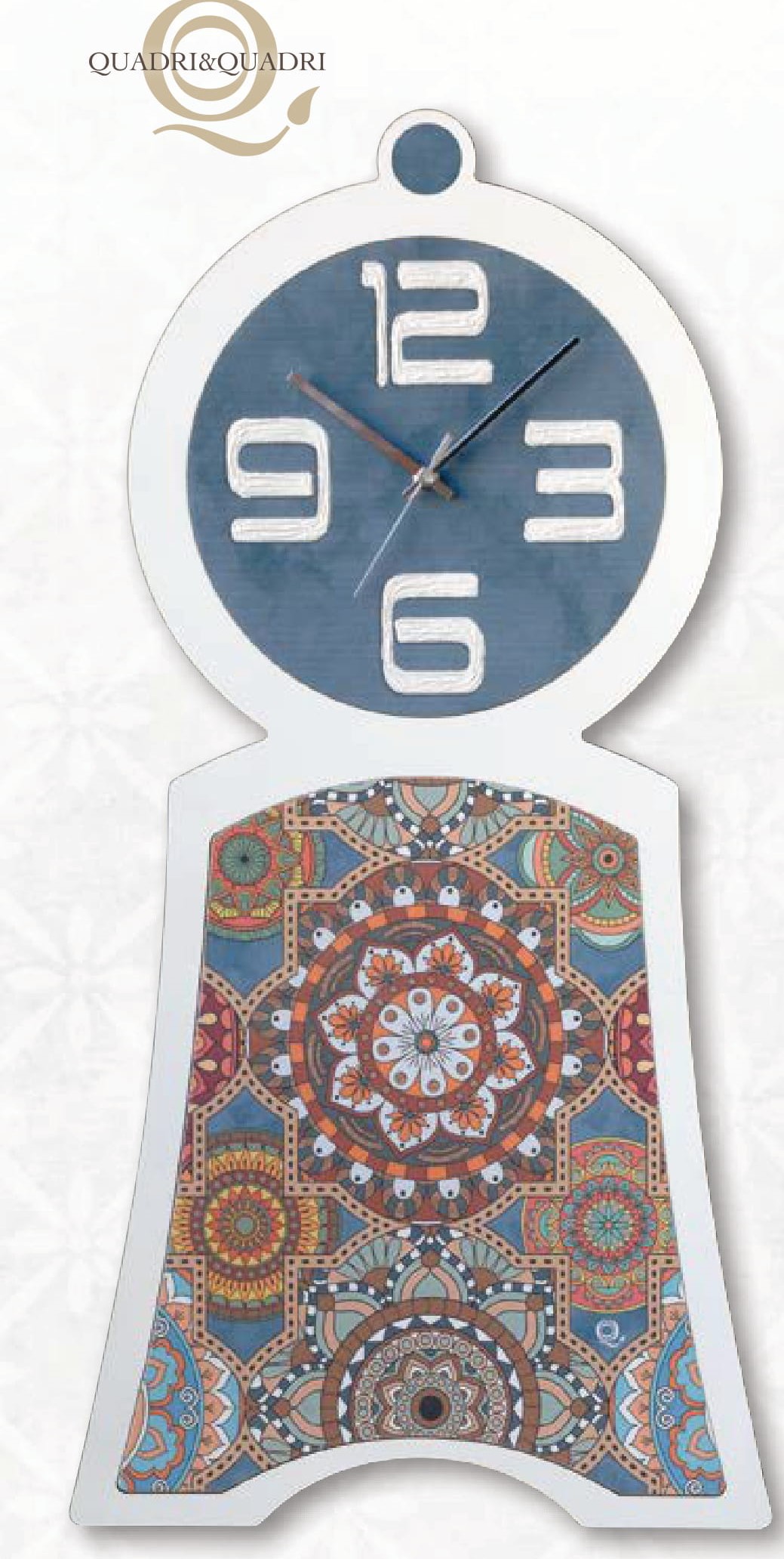 Orologio A Pendolo In Legno Di Ciliegio Con Movimento Scheletro Al Quarzo - Finitura Pianoforte, Lunetta Cromata - 24x24x7 Cm