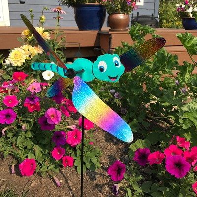 Alternative view of Baby Dragonfly Whirligig Garden Spinner