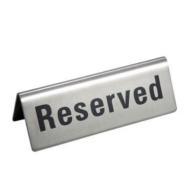 Sign Reserved 4x2" SS