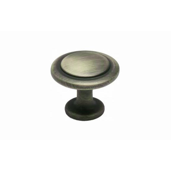 J334-ASB 1-3/16 in. Dia. Antique Satin Brass Deco Knob