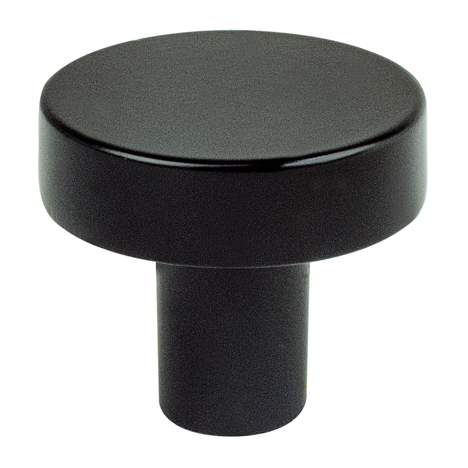 PROTR2-MB Knob 1 in Dia. Flat Round Matt Black