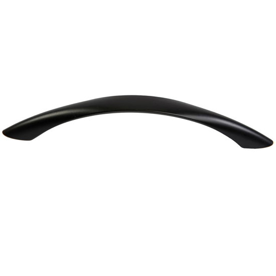 FP-81145.BK Arch Pull Flat Top 128mm c/c Matt Black w/M4 screws (231)