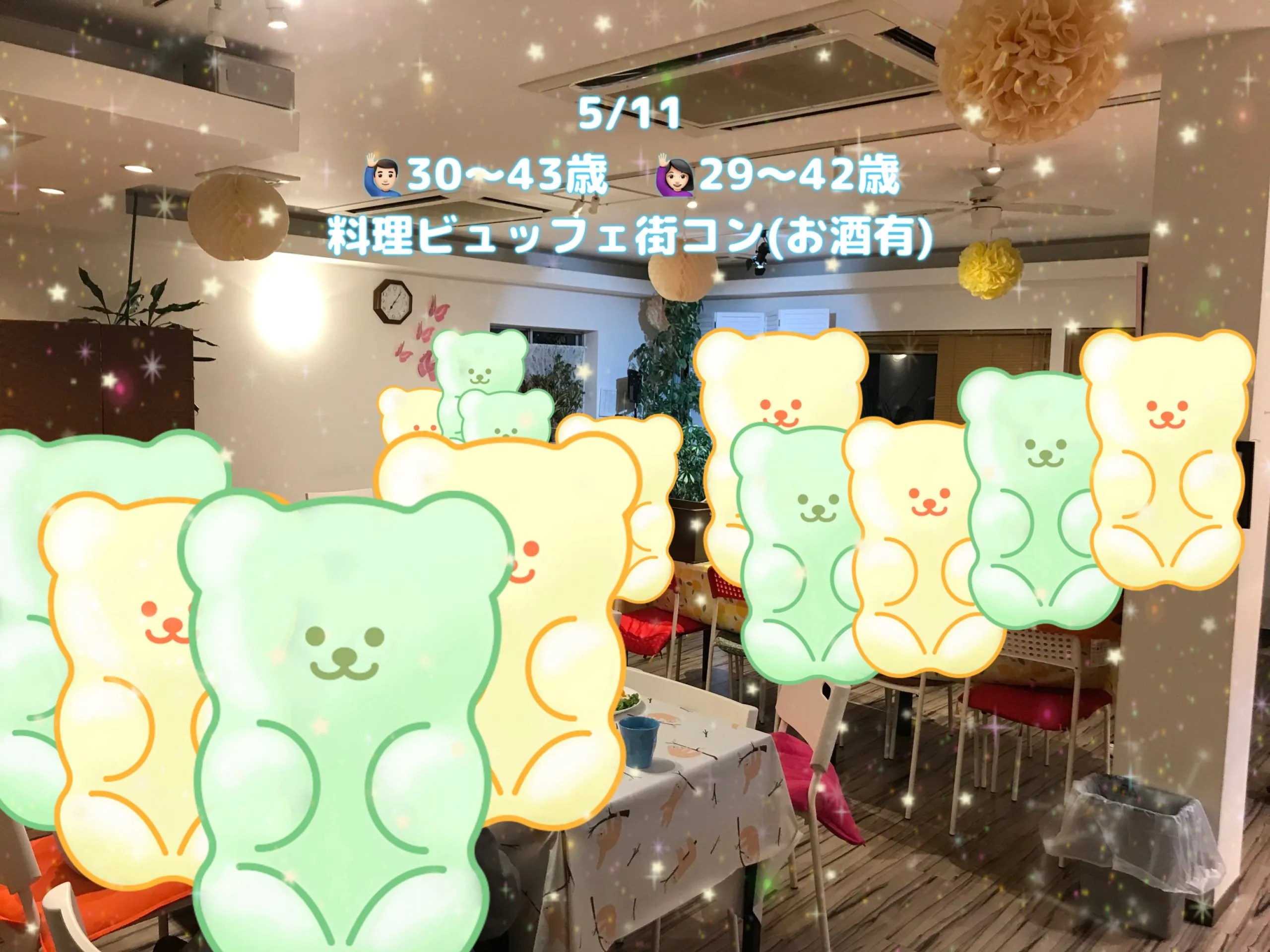 第１７８８回 【男性30～43歳,女性29～42歳】30代40代前半中心！料理ビュッフェ街コン(お酒有)の報告