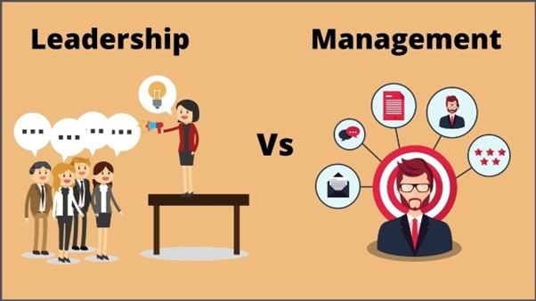 Difference between leading and managing