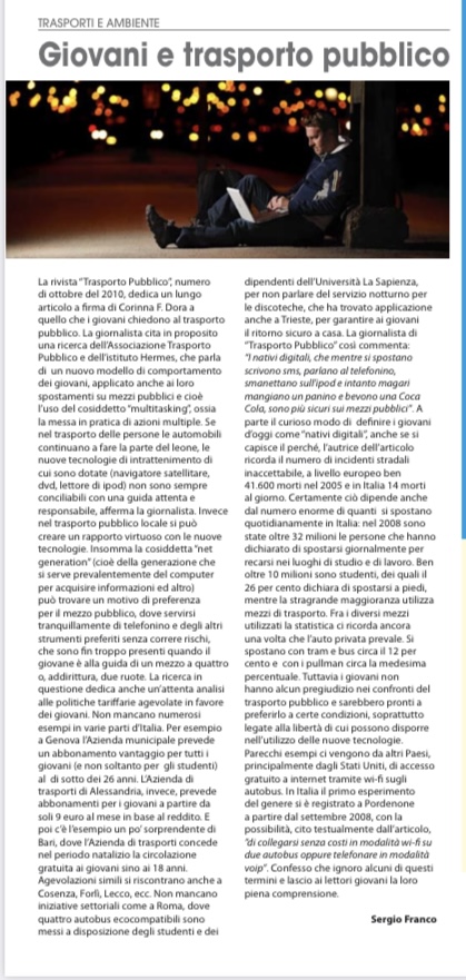 Dall'archivio di Konrad: Giovani e trasporto pubblico