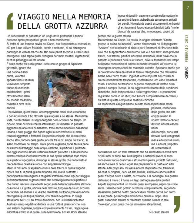 Dall&rsquo;archivio di Konrad: VIAGGIO NELLA MEMORIA DELLA GROTTA AZZURRA