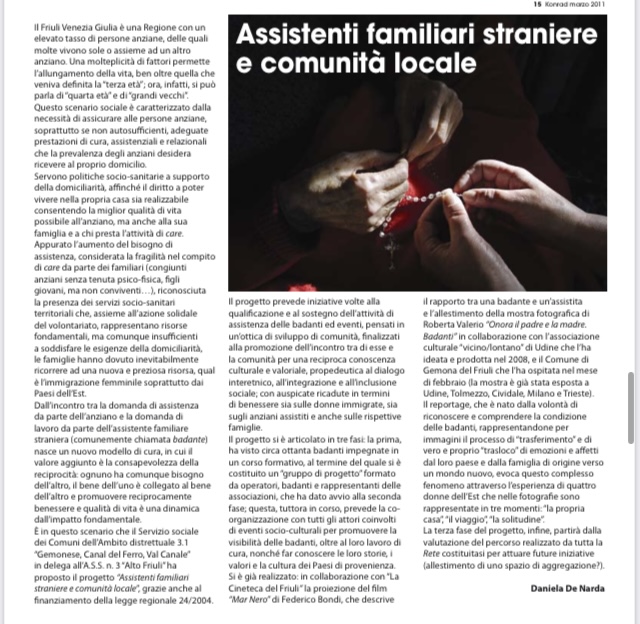 Assistenti familiari straniere e comunità locale