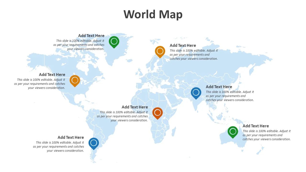 World Map With Locations PowerPoint Template PPT Templates World Map With Locations PowerPoint Template 