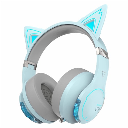 Edifier g5bt cat wireless bluetooth wired cat ear gaming headset with mic (sky blue), 1