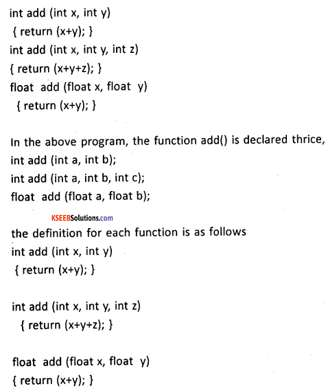 2nd PUC Computer Science Question Bank Chapter 8 Function Overloading 9