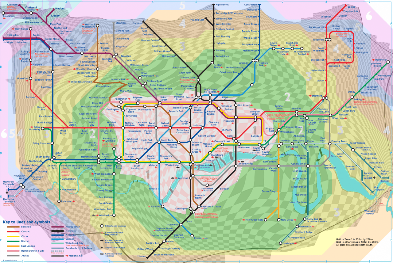 London Tube Map With Distance Grids Final 1280 