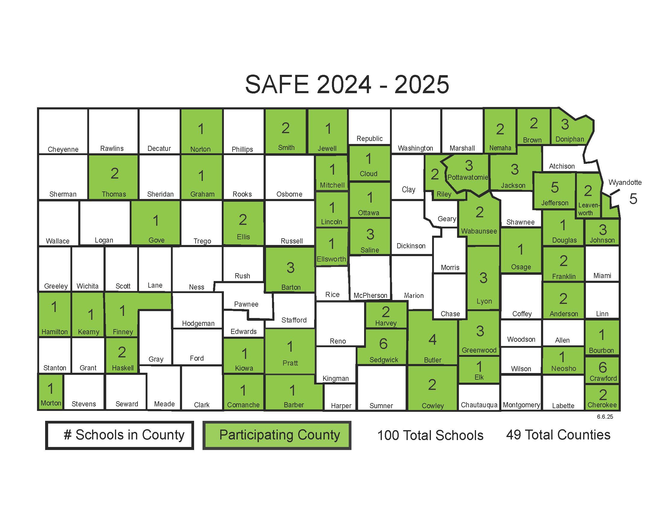 State Wide SAFE SAFE Map 2024 2025 