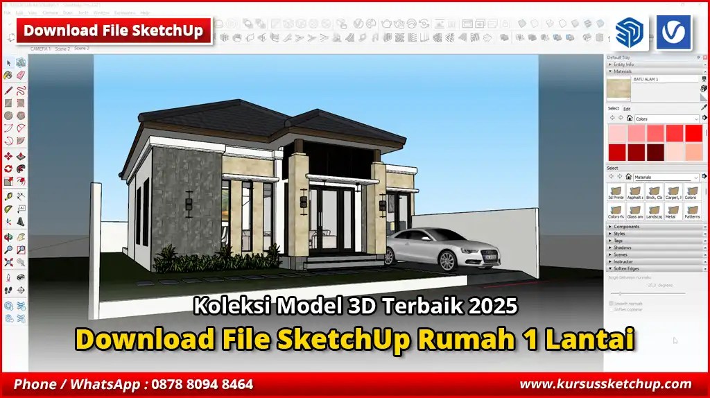 Download File SketchUp Rumah 1 Lantai Free