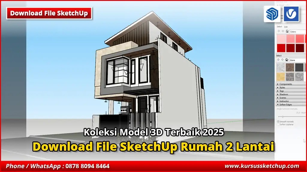 Download File SketchUp Rumah 2 Lantai Free