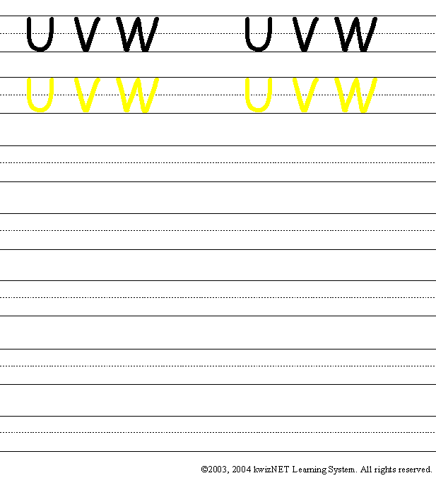 writing practice upper case uvw grade 1 english language