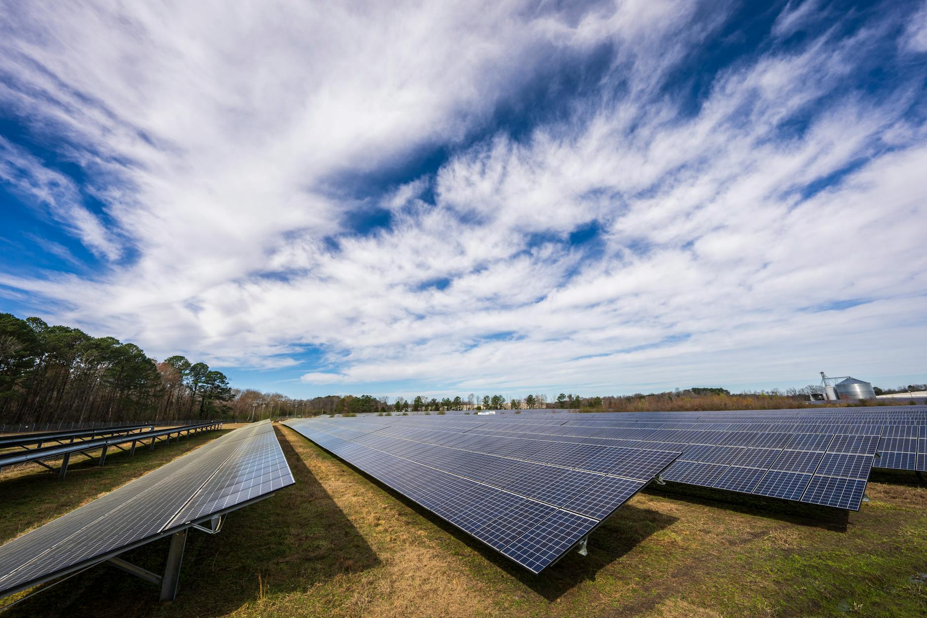 field of a solar panels