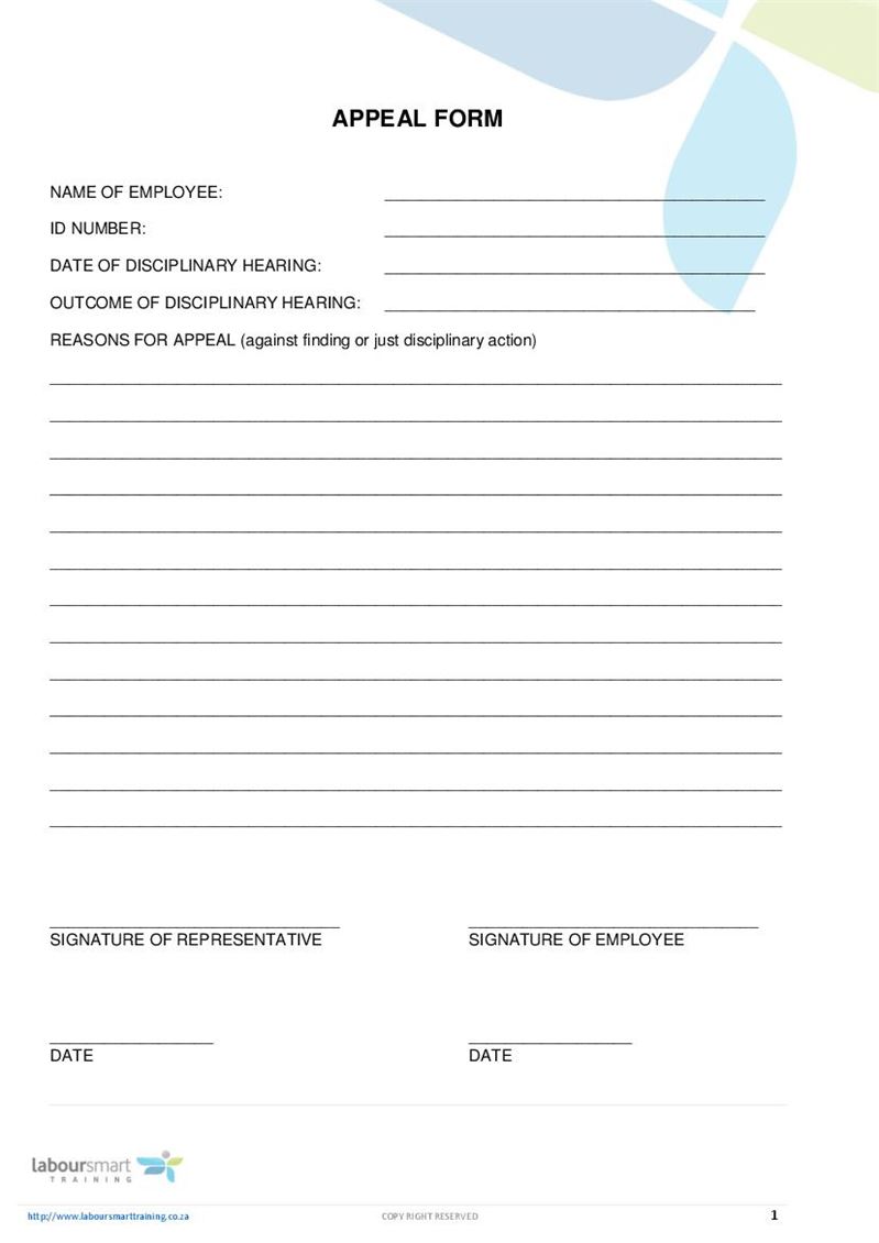 Appeal Form Disciplinary Hearing Document Labour Law South Africa Pdf Download