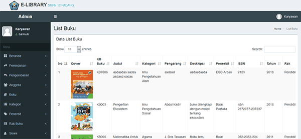 Berbagai fitur dalam aplikasi ini juga dibuat menggunakan framework css sehingga penggunaan aplikasi ini jauh lebih mudah dan nyaman. Source Code Perpustakaan Php Mysqli Gratis