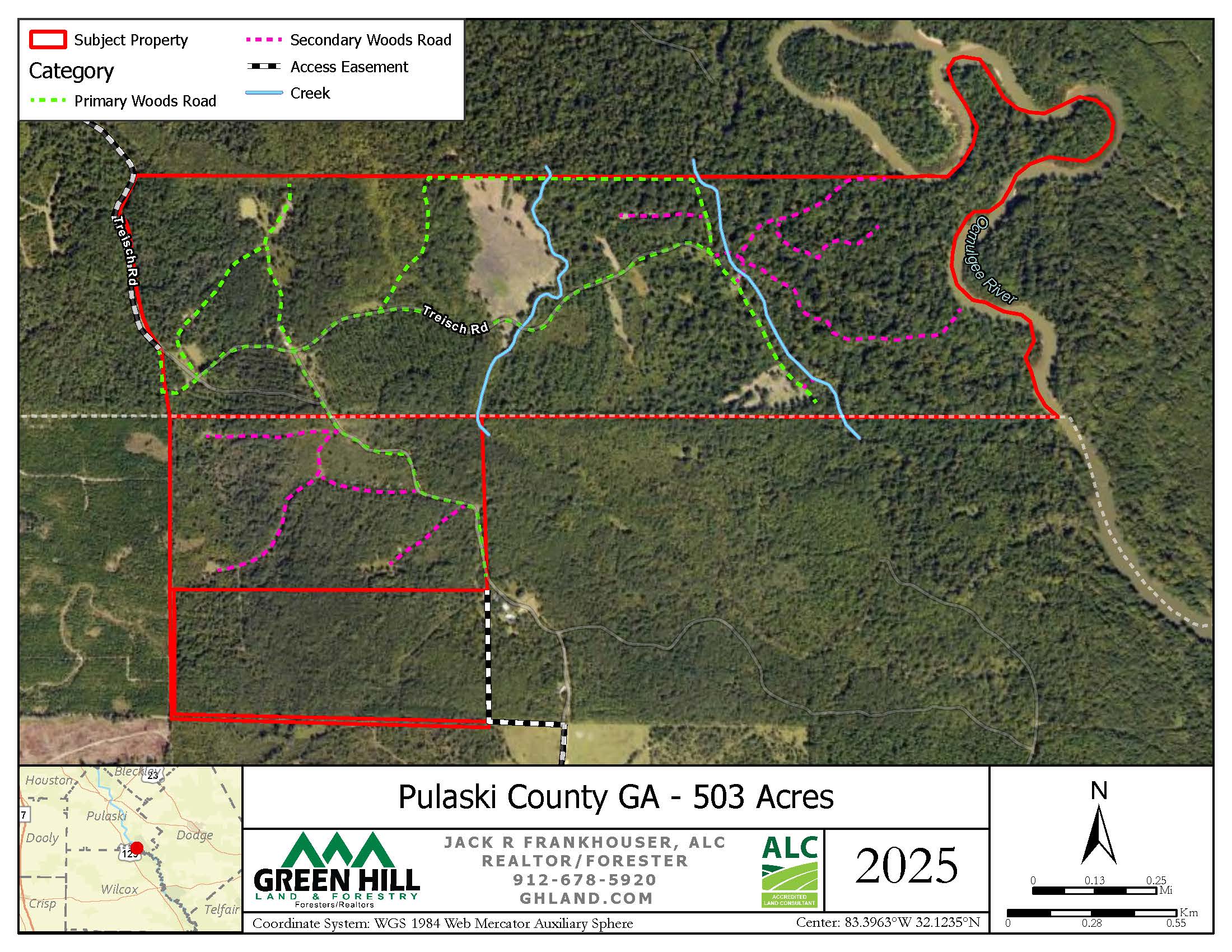 583 Treisch Rd GA 31036 Land Com PULASKI503 TRACTMAP2.