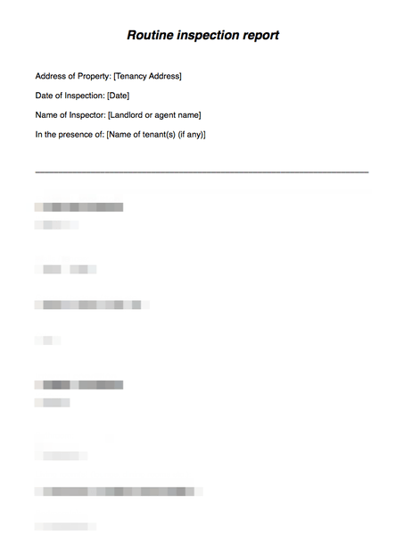 Routine Inspection Report Grl Landlord Association