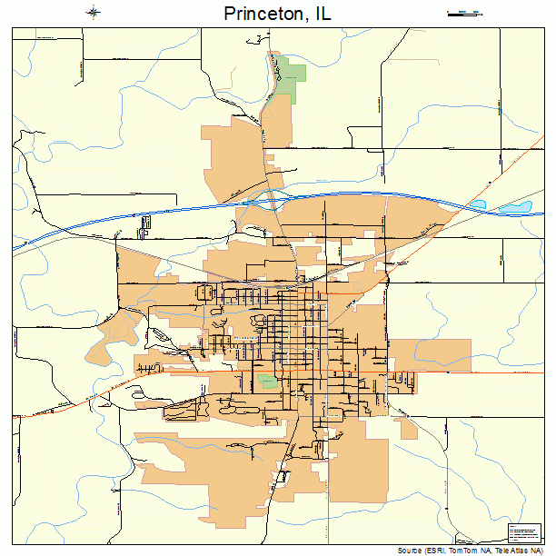 Princeton Illinois Street Map 1761899 Princeton Il 1761899 