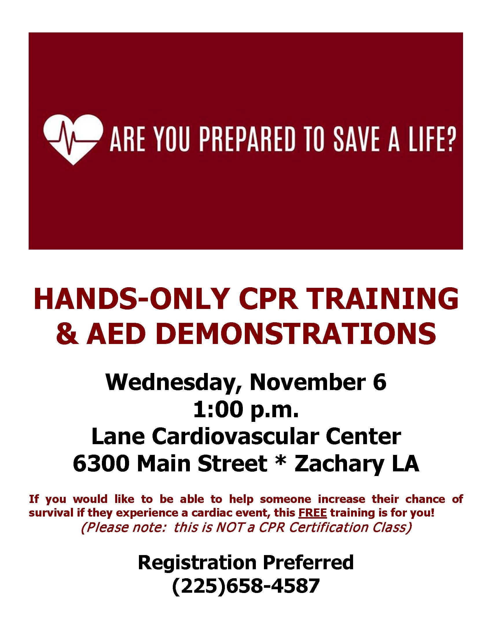 Choose from healthcare provider bls, cpr/ . Free Hands Only Cpr Training At Lane Rmc November 6th