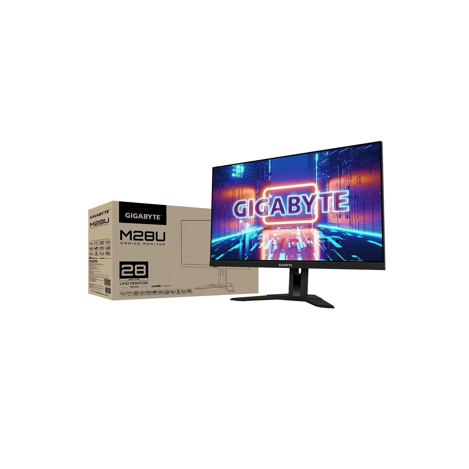 Gigabyte M28u 28 Ips 4k Uhd 144hz Gaming Monitor Laptops Direct