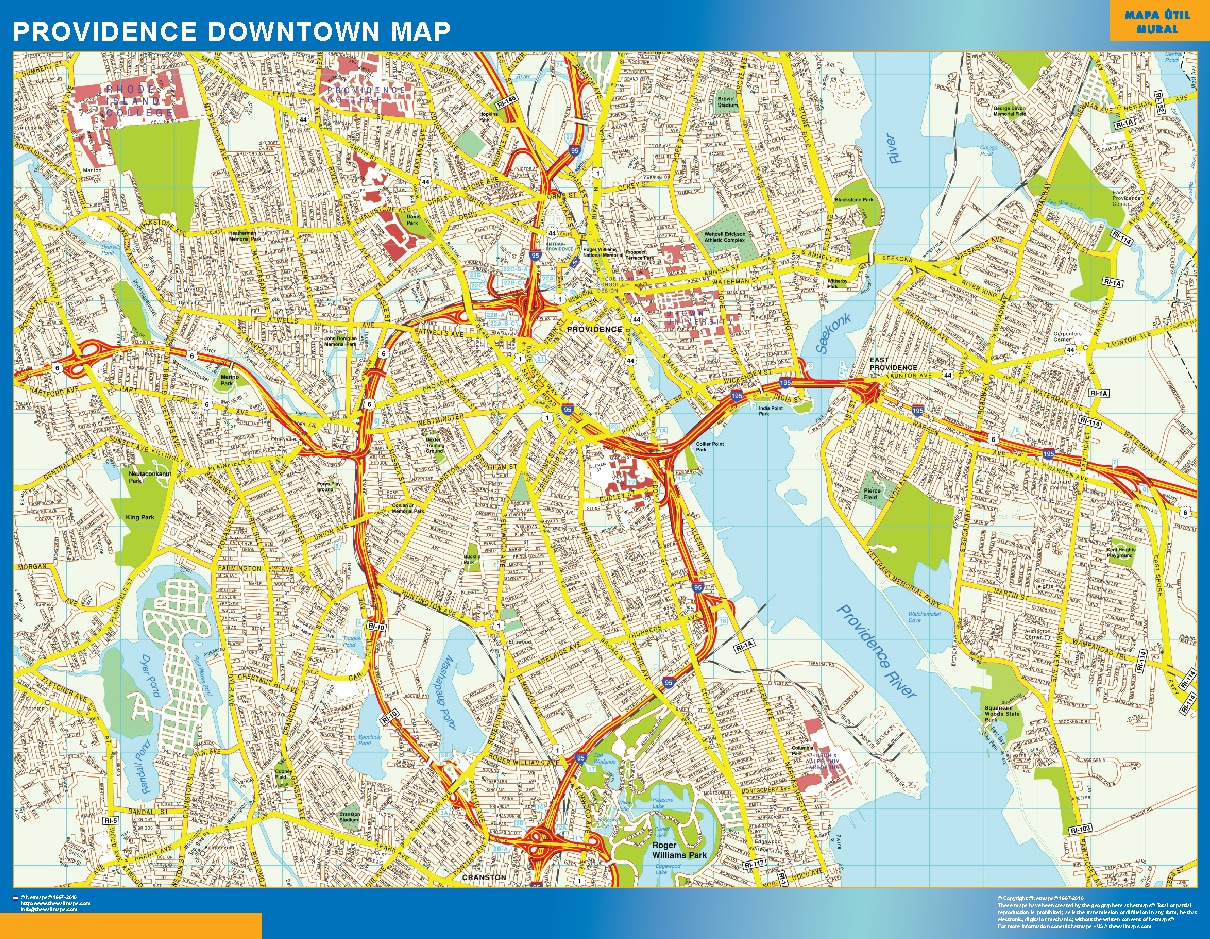 Providence Downtown Wall Map Largest Maps Of The World Our Big.