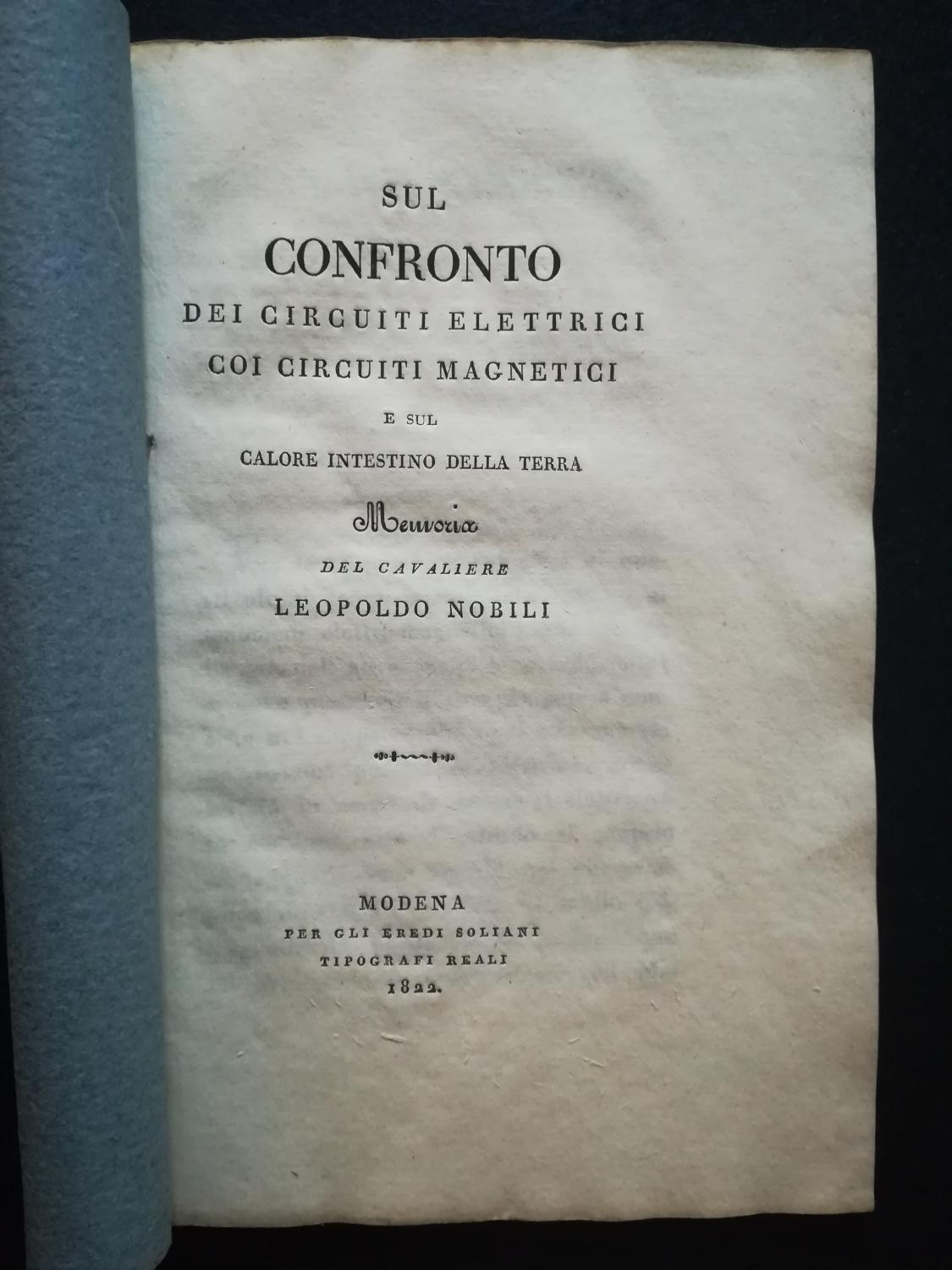Sul confronto dei circuiti elettrici coi circuiti magnetici