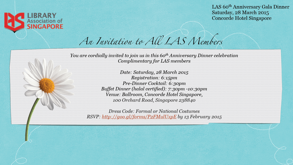 Las 60th Anniversary Dinner Celebration Library Association Of Singapore