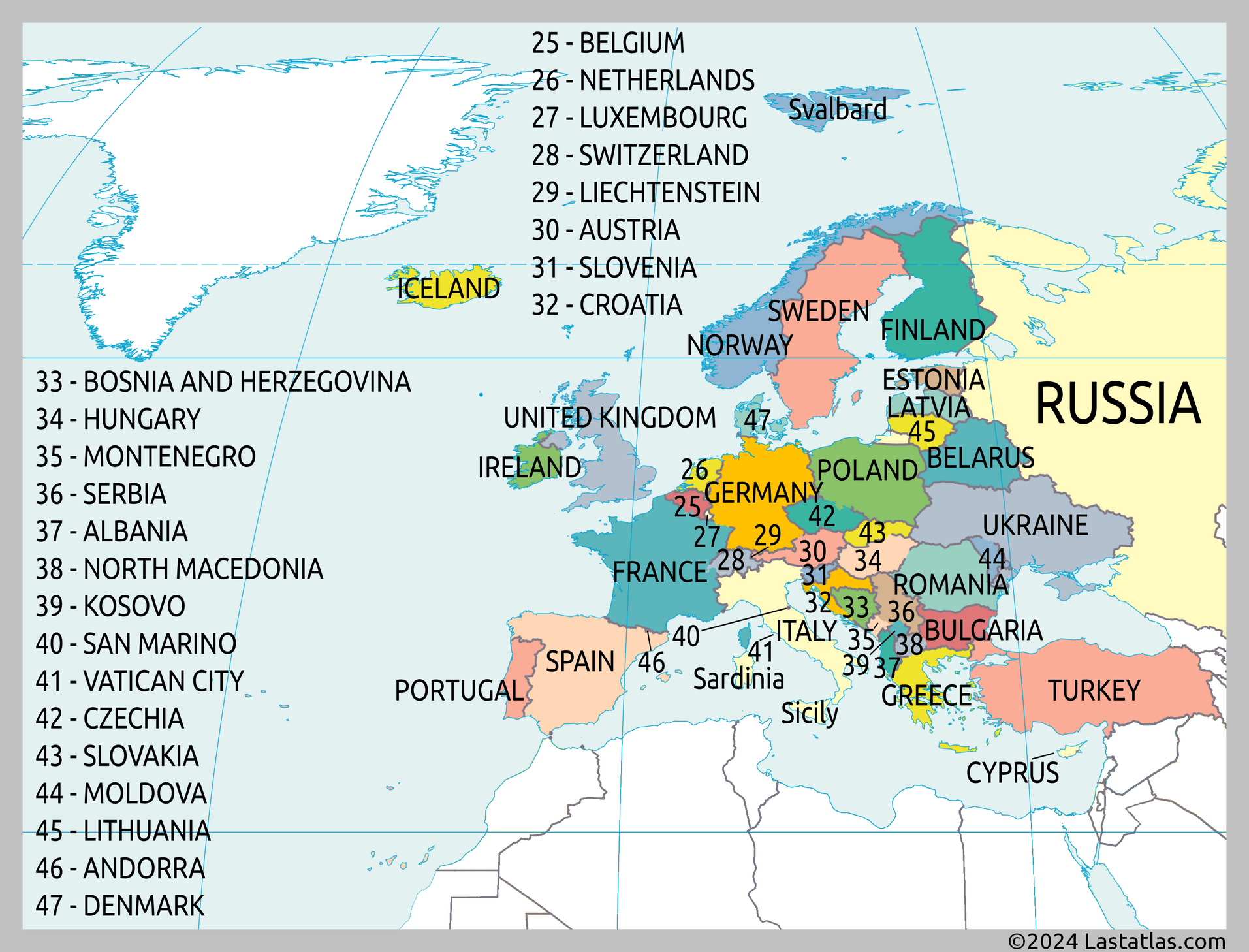 Map Of Europe With All Countries Map Europe 