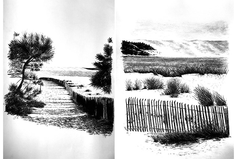 Sortie Exposition - Dans le grain du papier, le noir du fusain respire