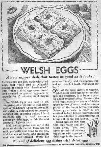 Welsh Eggs Recipe from WW2