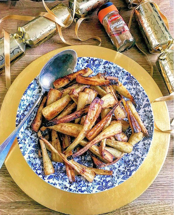 Sticky Roast Parsnips with Brown Sugar and Cinnamon