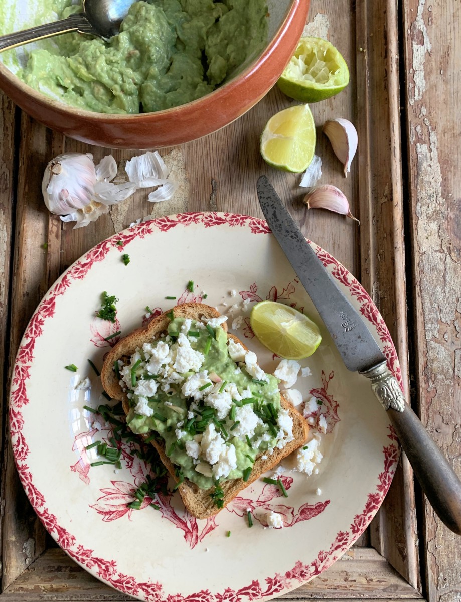 Avocado and Feta Toast with Chives