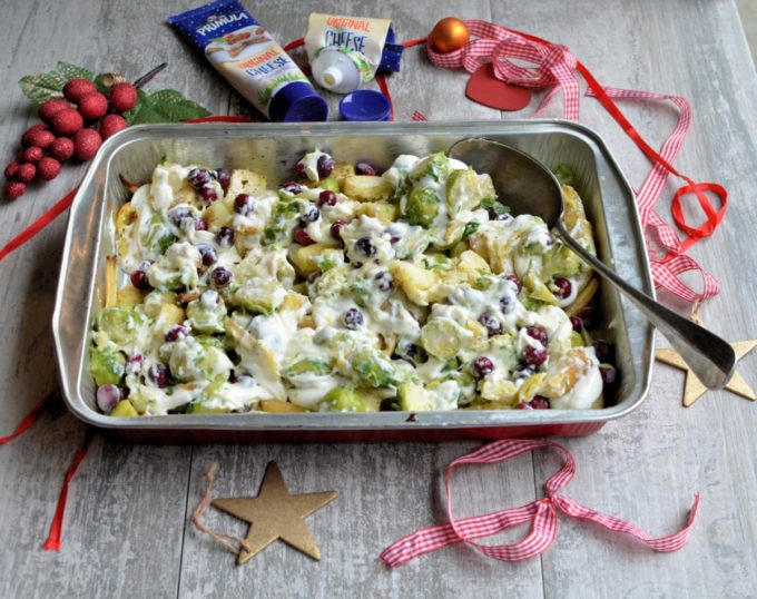 Parsnip, Potato & Sprouts Cheese Gratin